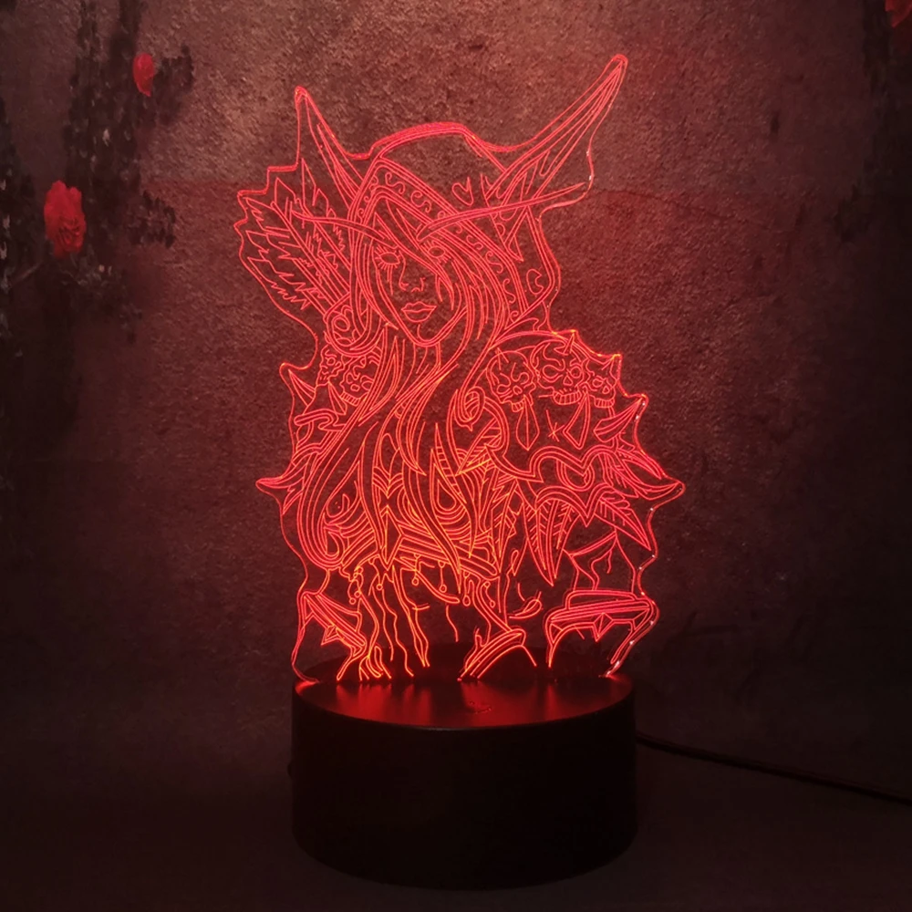 Ночник с USB разъемом Fantasy World of Warcraft креативный художественный декор 3D
