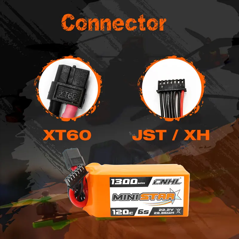 2 шт. CNHL Lipo батарея 6S 22 в 1300 мАч 120C системная серия XT60 для FPV дрона квадрокоптера