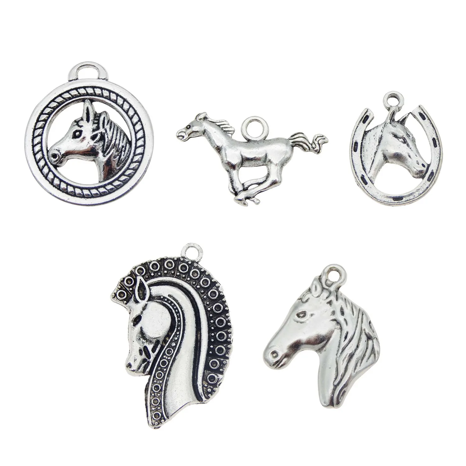 Подвески из цинкового сплава в виде лошадей 5 шт. фурнитура для аксессуаров |