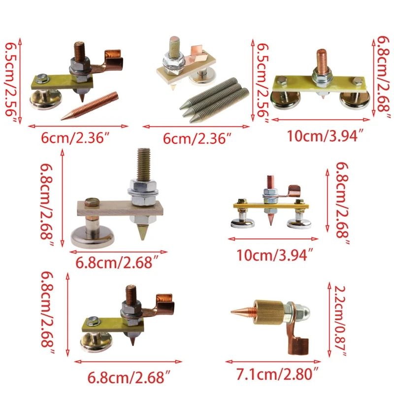 

Magnetic Ground Clamp Connector with Conductive Rod Stud for Welding Machine