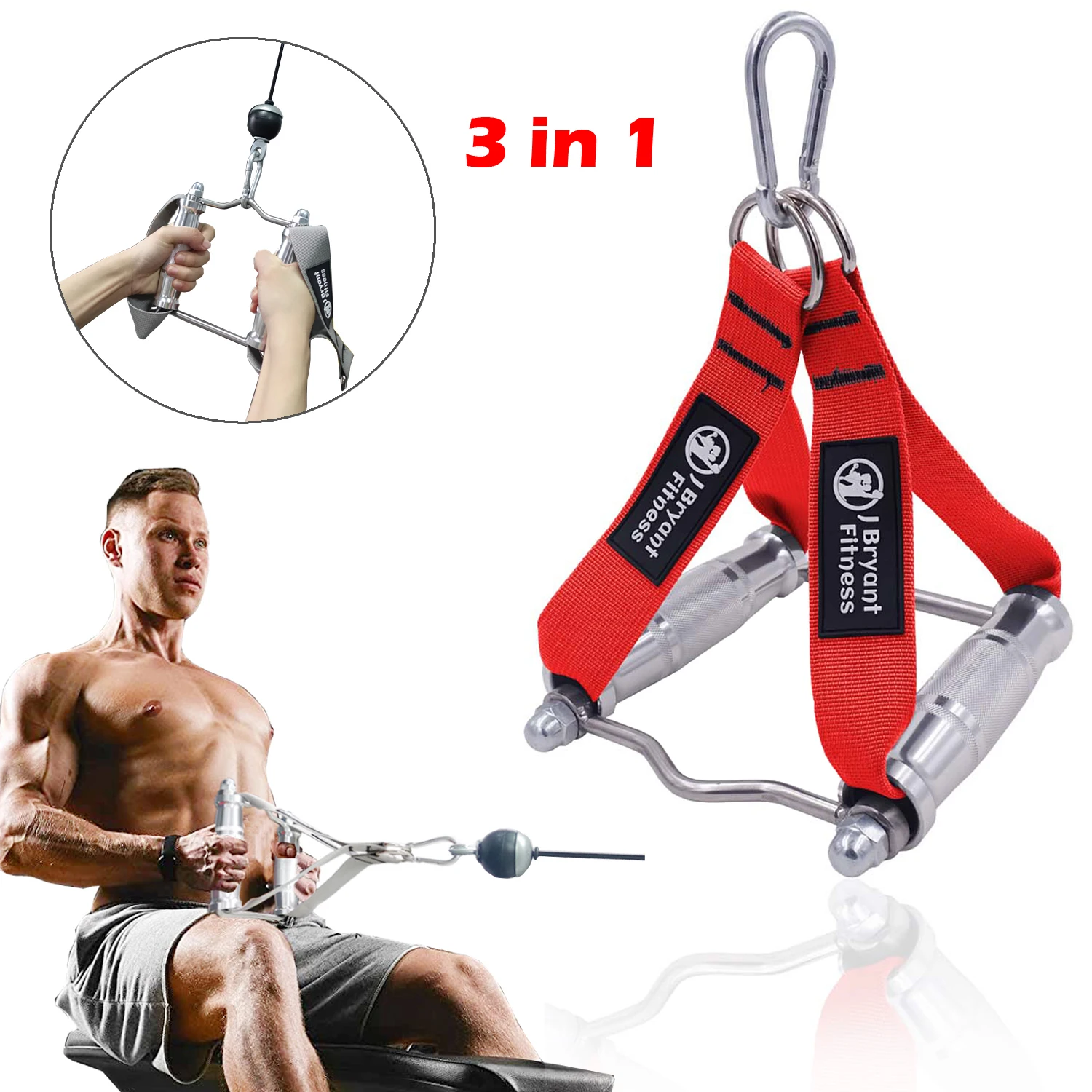 

Meatl Gym Handle Double D Handles Heavy Removable Pull Down V Bar for Home Cable Machine Rowing T-bar Training Fitness Equipment