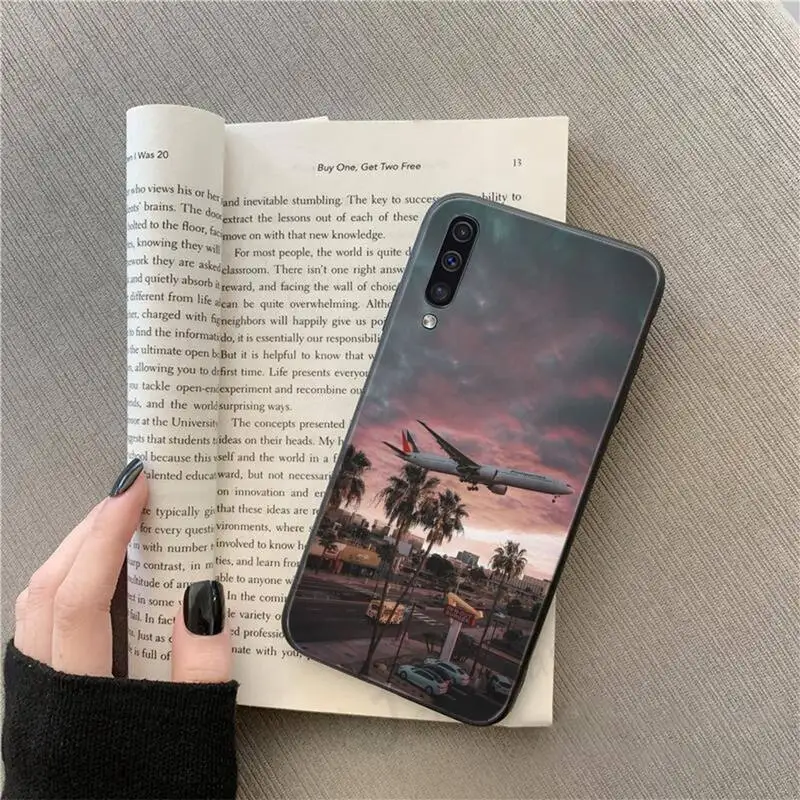 

Aircraft Airplane fly travel cloud Phone Case For Samsung galaxy S 9 10 20 A 10 21 30 31 40 50 51 71 s note 20 j 4 2018 plus