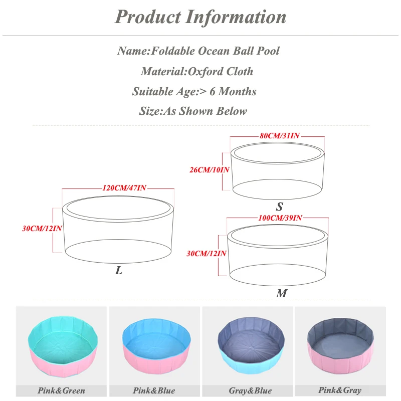 Детский бассейн для шаров диаметр 120 см/47 дюймов|Сухие бассейны с шариками| |
