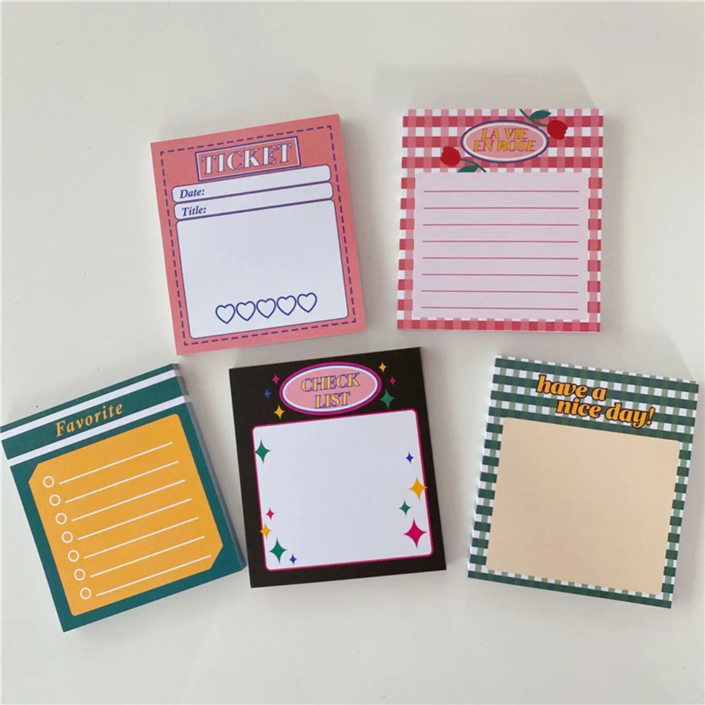 

50sheets 5colors Sticky Notes Index Memo Pad Bookmarks Daily Schedule Memo Pad To Do List Time Sticky Note Schedule Planner