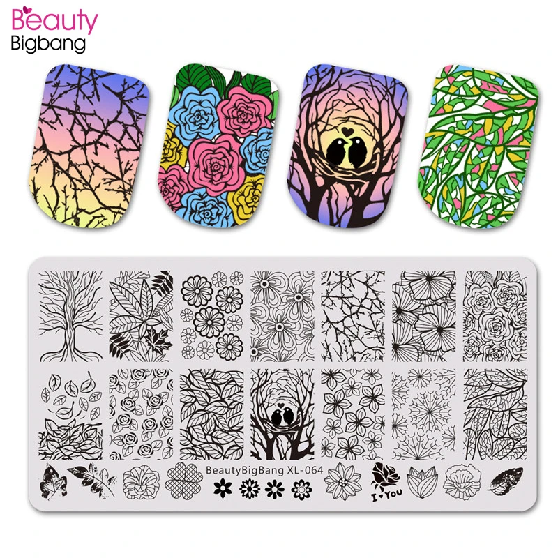 

1 шт., трафареты BeautyBigBang для дизайна ногтей, 6 х12 см