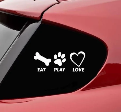 Есть играть любовь виниловая наклейка с принтом собаки бампера забавная