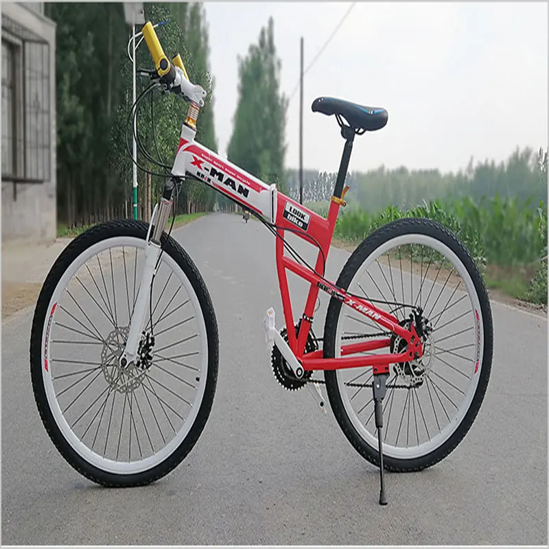Складной двойной амортизирующий горный велосипед с переменной скоростью рама из
