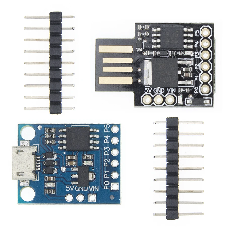 Плата микро-макетная TINY85 Digispark Kickstarter ATTINY85 модуль для Arduino IIC I2C USB синяя Черная |