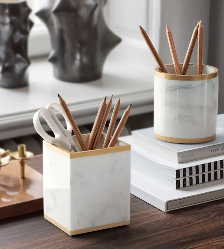 Смола marbelize ручка держатель подставка для чашки детей карандашница Организатор