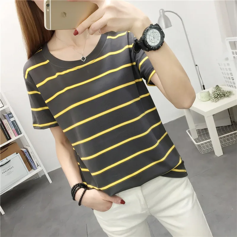 

Short Sleeve T-shirt Women Tops New Summer Clothes Pop Half Sleeve Student Loose Tee Leisure T-shirts Harajuku BF Print T Shirts