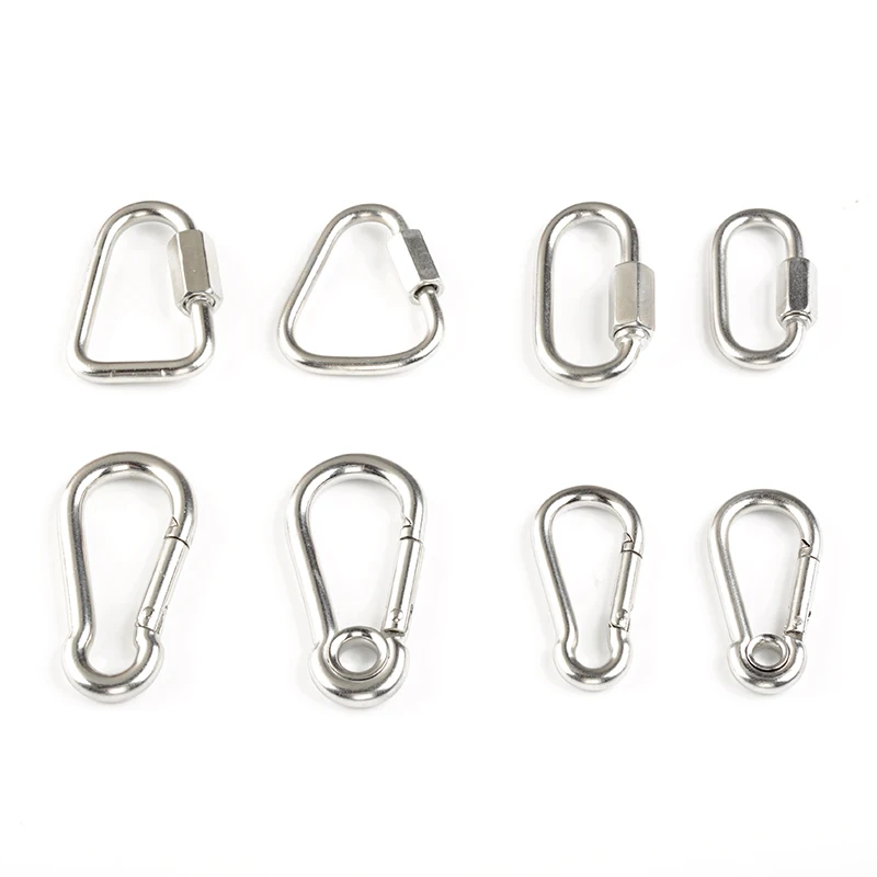 

1 PCS 304 Stainless Steel Ring Snap Hook Spring Gate Trigger Clasps Clips for Leather Craft Belt Strap Webbing Keychain Hooks