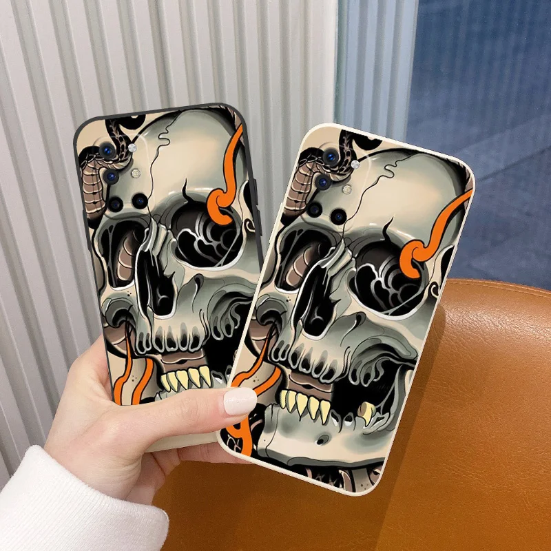 

Trendy Skull Silicone Camera Lens Protection Fashion Case For Oneplus 8t 9 9pro 9r pro Ultra Thin Soft Phone Cover Case Funda