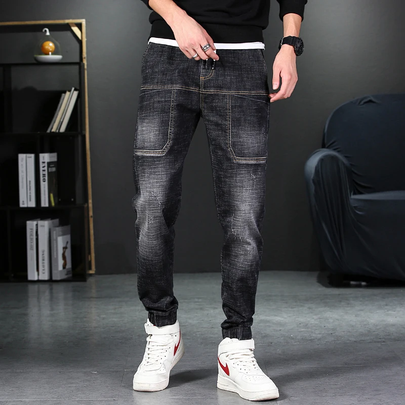 Джинсы мужские классические деловые современные эластичные штаны из денима