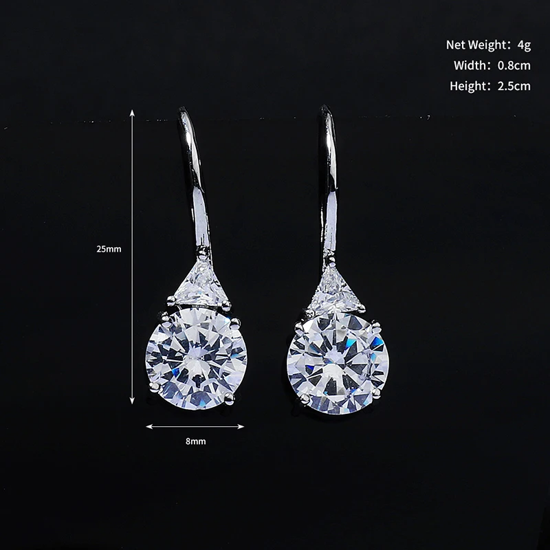 QYY мода кубического циркония воды свисающие серьги для женщин серебро Цвет