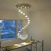 new modern chandelier duplex building stairwell lamp villa loft lamp simple creative nordic spin long crystal chandelier lustre