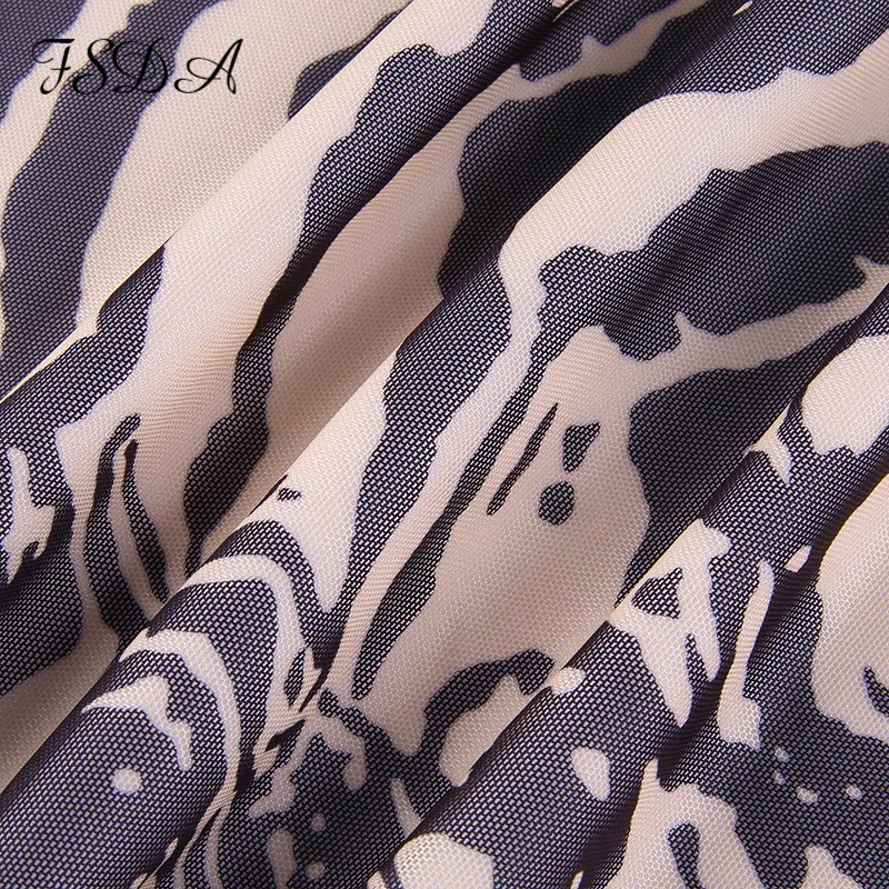 

FSDA 2021 Tie Dye Print Y2K Skirt Women Mesh High Waist Summer Bodycon Sexy Vintage Fashion Mini Pencil Skirts Brown