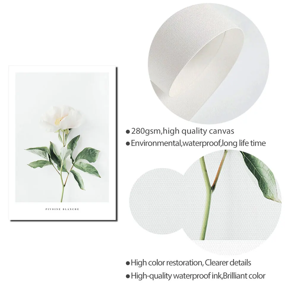 Скандинавские цветы плакат пейзаж настенная живопись природа холст