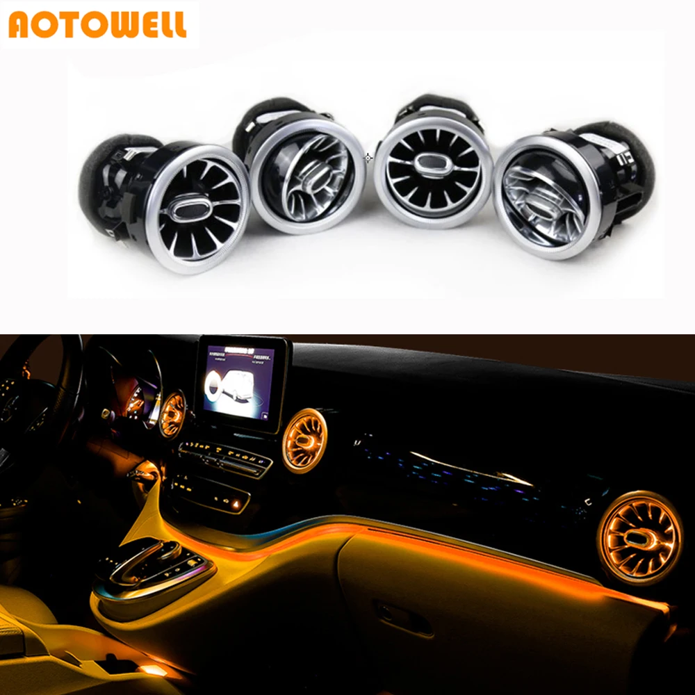 

64 colors Car Interior Led Air Vent ambient light for Mercedex benz V class V260 interior LED air outlet atmosphere light