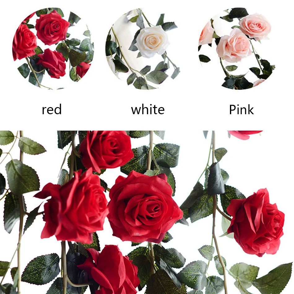 180 см Искусственный цветок розы плюща лоза Свадебный декор настоящий на