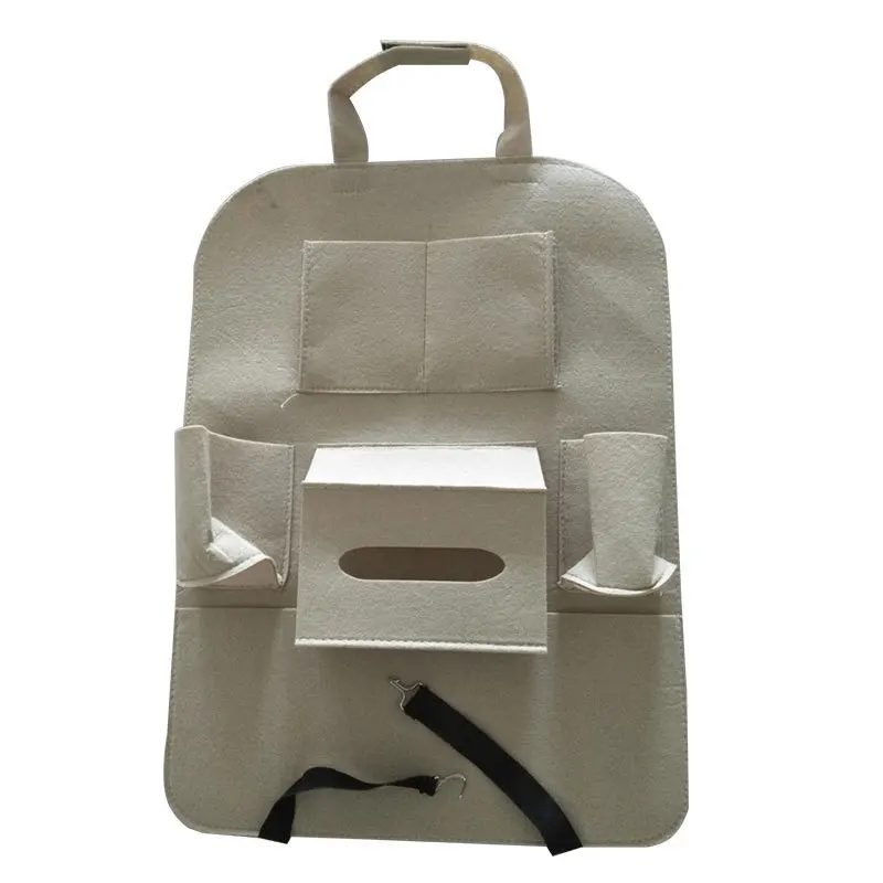 

Car storage bag car seat back storage bag storage bag car dining table leather multifunctional belt tray for
