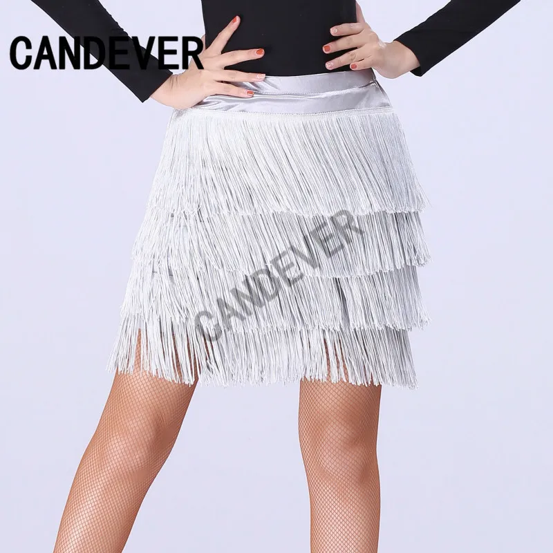 Юбка для латиноамериканских танцев женская Ассиметричное платье с бахромой