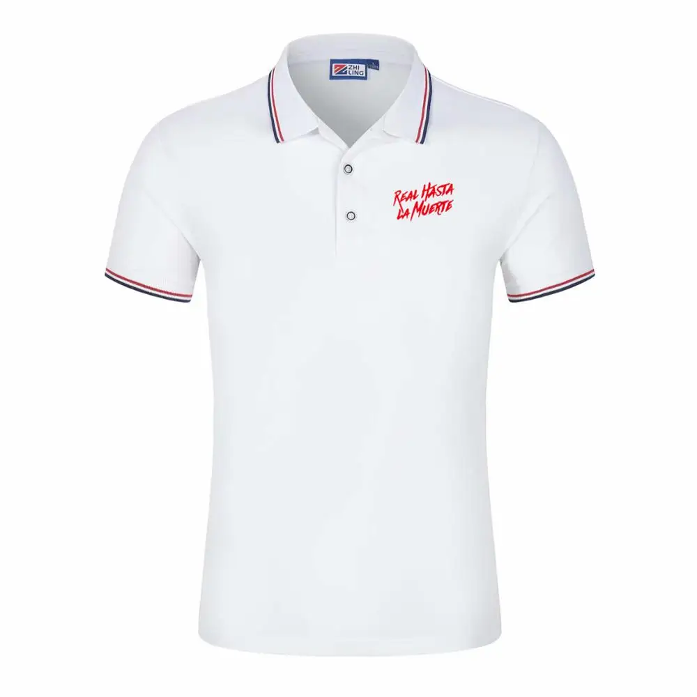 Мужская хлопковая рубашка поло модная брендовая размера плюс с коротким рукавом