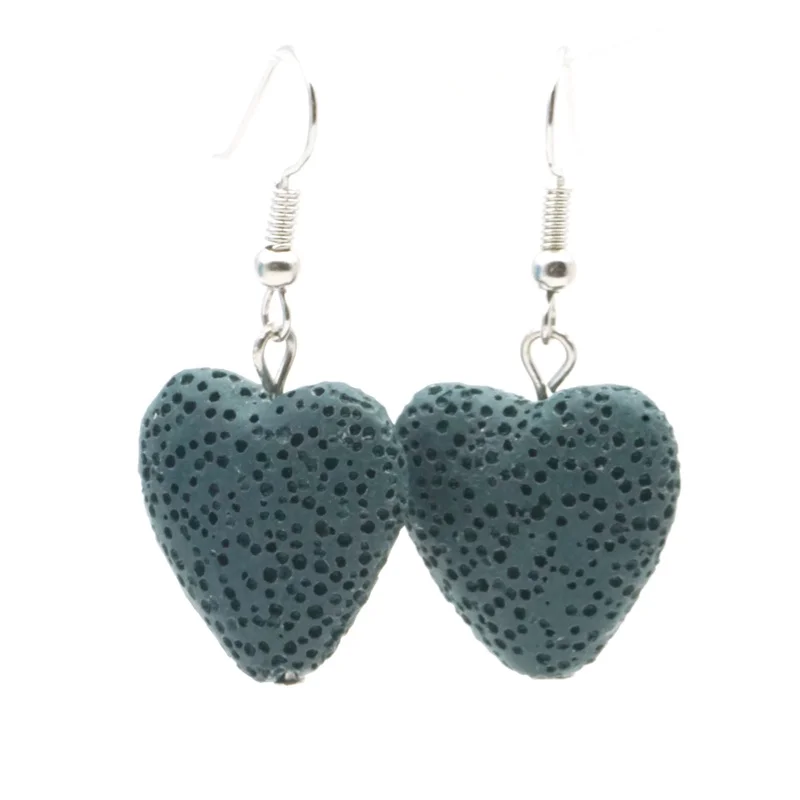 13 цветов сердце Лава камень аромат эфирное масло серьги-диффузоры ароматерапия