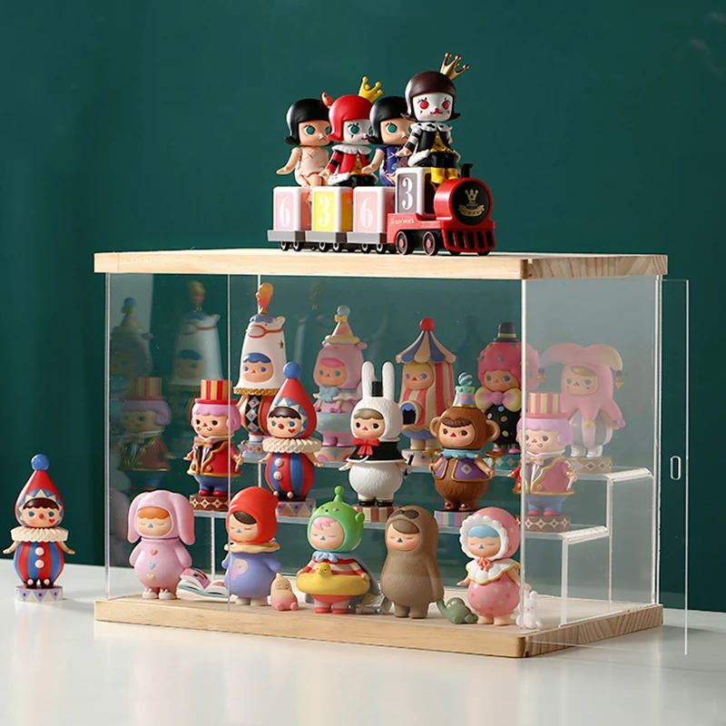 Ящик для хранения кукол многоуровневый прозрачный стеллаж из акрилового дерева