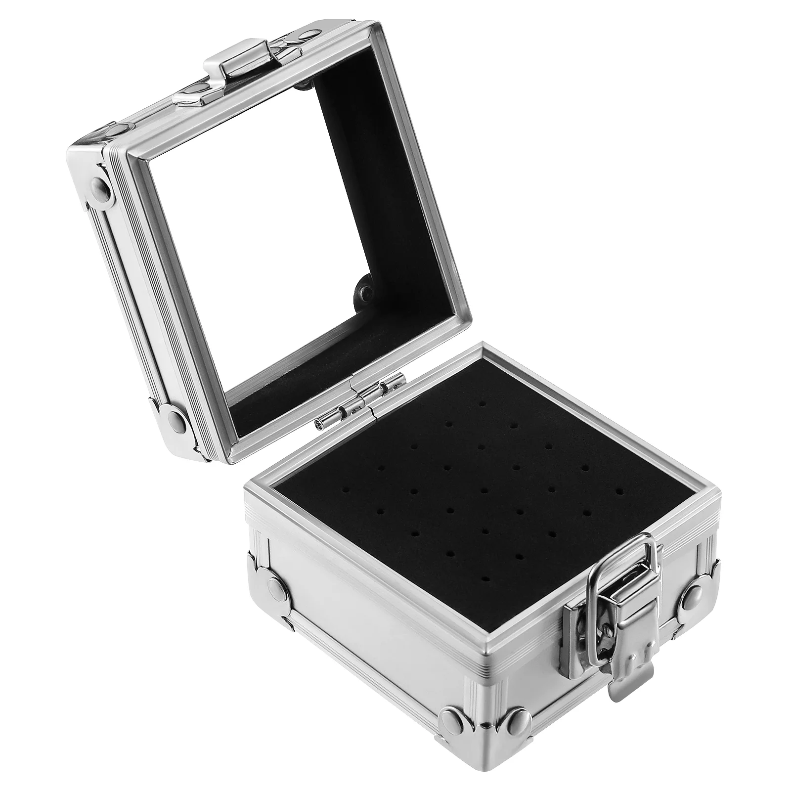 

Frcolor Nail Drill Grinding Bit Holder Box Display Storage Container Polishing Head Case Manicure Box