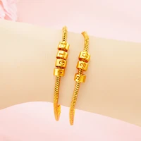 lucky charm ankle bracelet cuff bracelets for women i love you forever 24k gold bangles 2020 fashion jewelry pulseira wholesale