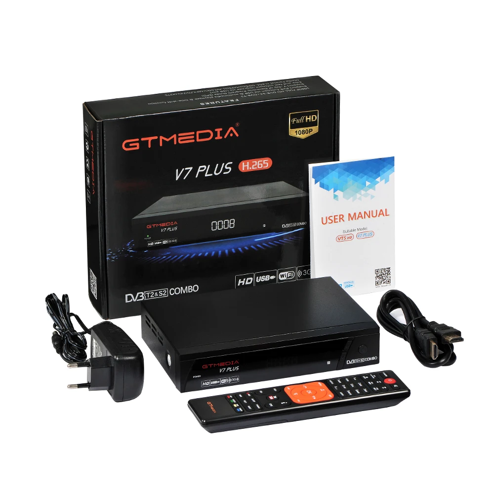 GTmedia V7 PLUS ТВ эфирный приемник DVB-T2/S2 H.265 Поддержка HDMI wifi телеприставка с 5 Клинок cccam для Европы/Италии/Испании