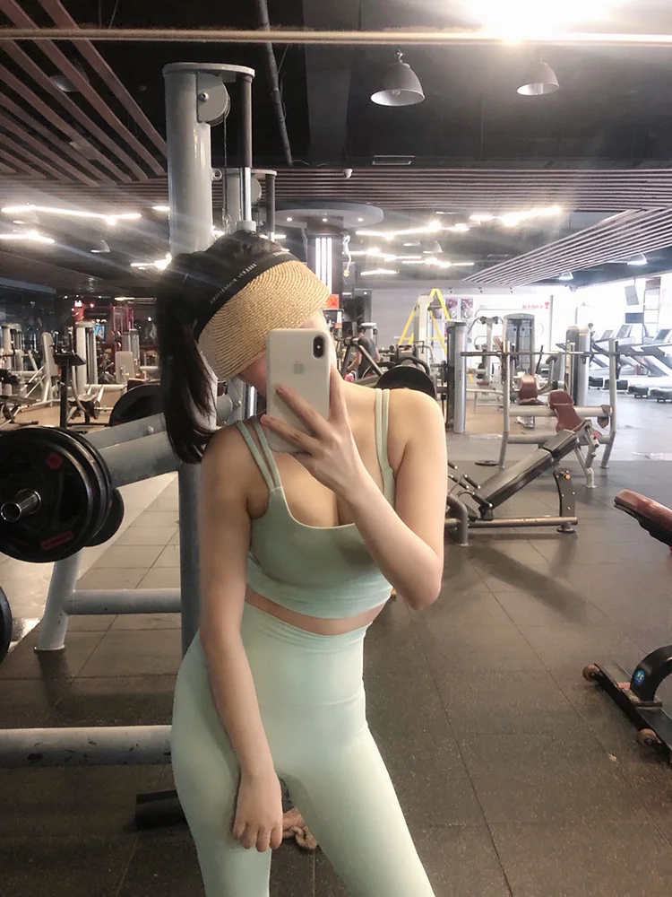 

Sports Clothing Training Suit 2 Pieces Seamless Fitness Women Yoga Suit Through Leggings Gym Clothing Athletic Workout