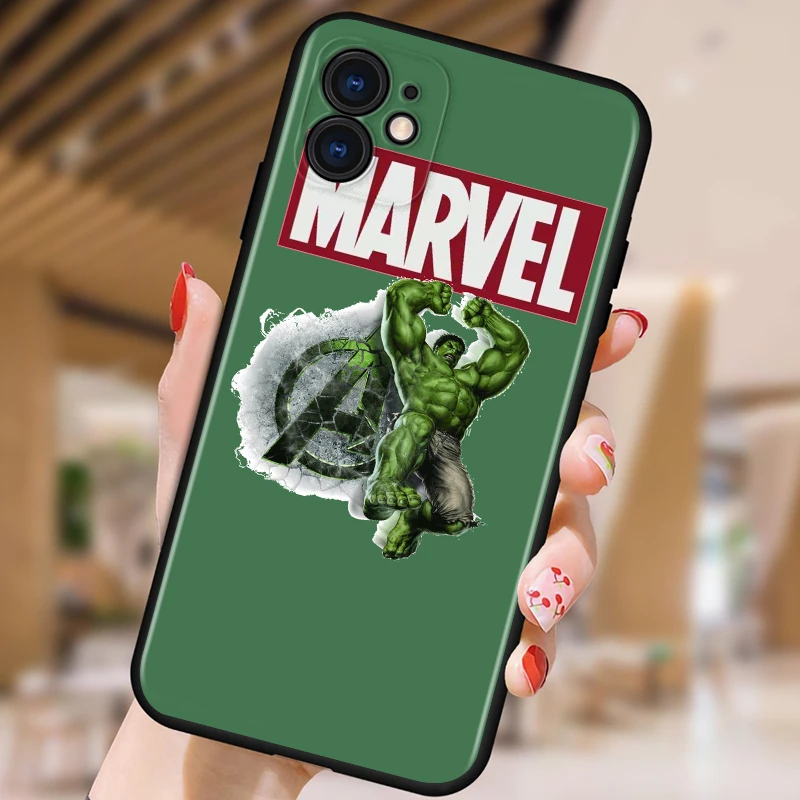 

MARVEL-Hulk- Shockproof Cover for iPhone 5 5S 6 7 8 X XR XS 11 SE 12 2020 mini Plus Pro MAX TPU Black Soft Cover