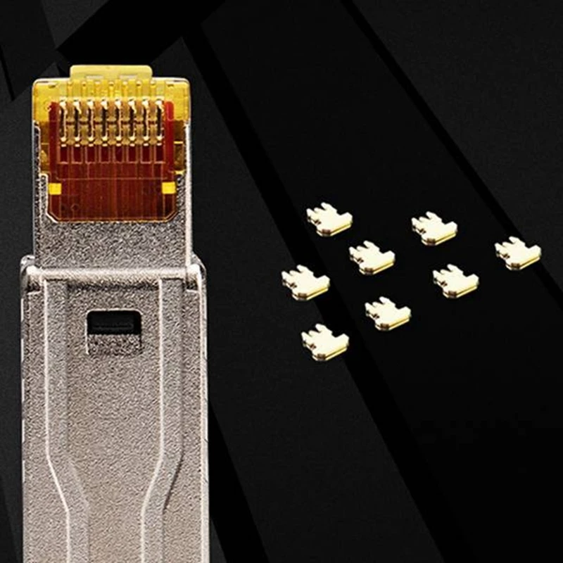 5 шт. Коннектор Ethernet Cat8 промышленного использования RJ45 с экранированием, простая монтажная втулка из металла без использования инструментов для подключения кабеля