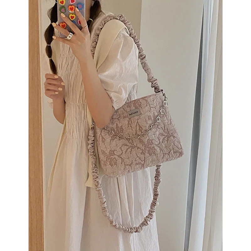 

pleated bag female 2021 new fashion chain armpit bag versatile bag Bucket Bag