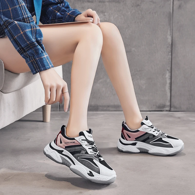 

2021 Designers Chunky Sneakers Fashion Women Platform Color Matching Casual Shoes Brand Woman Sneakers Women Old Dad Shoe