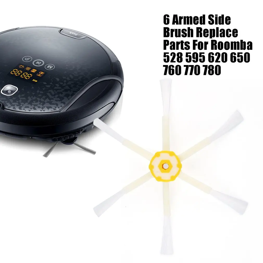 2 шт. 6 Вооруженные боковая щетка для подметания аксессуары робота-пылесоса