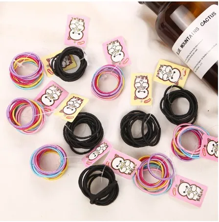 50pcs black colored 50 шт./лот, 3 см, новинка, модные детские черные резинки, аксессуары для волос, эластичные резинки для волос для девочек, детские головные уборы, веревка для волос - Цвет: 50pcs black colored