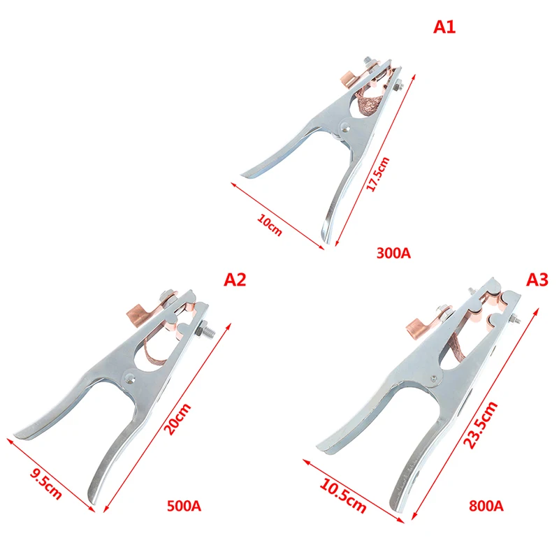 

1pc 300/500/800Amp Earth Ground Cable Clip Clamp Welding Manual Welder High Quality For Professional Use