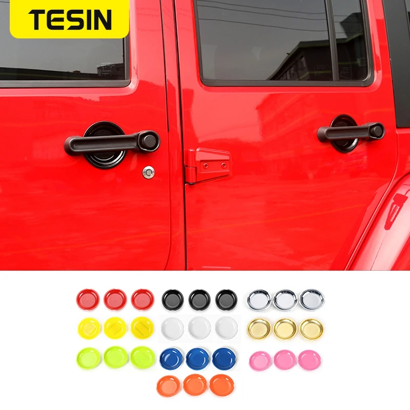 

TESIN Exterior Door Handle Bowl Cover for Jeep Wrangler JK 2008-2017 Matte Black ABS Car Exterior Door Handle Bowl Cover