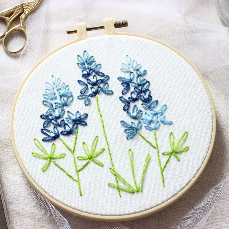 С цветочным принтом DIY Набор для вышивания обруч Рукоделие вышивки крестом игла