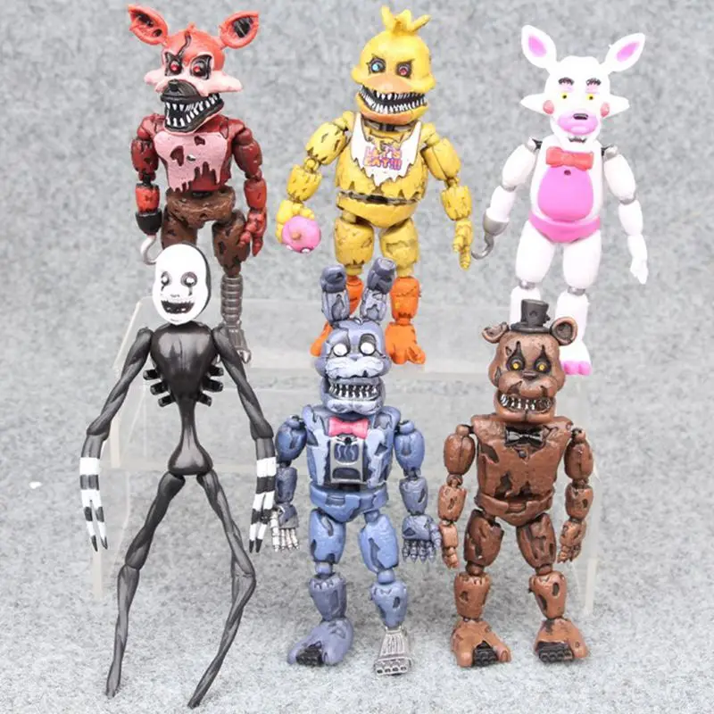 6 шт./лот Fnaf Five Nights At Freddy's Bear лиса Бонни утка фигурка робот игрушка кукла для