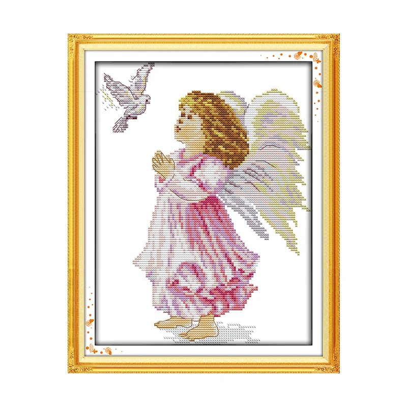 

Beautiful Angel Cross Stitch Paintings Printed on Canvas 14CT 11CT Fabric DIY Handmade Embroidery Sets DMC Needlework Crafts