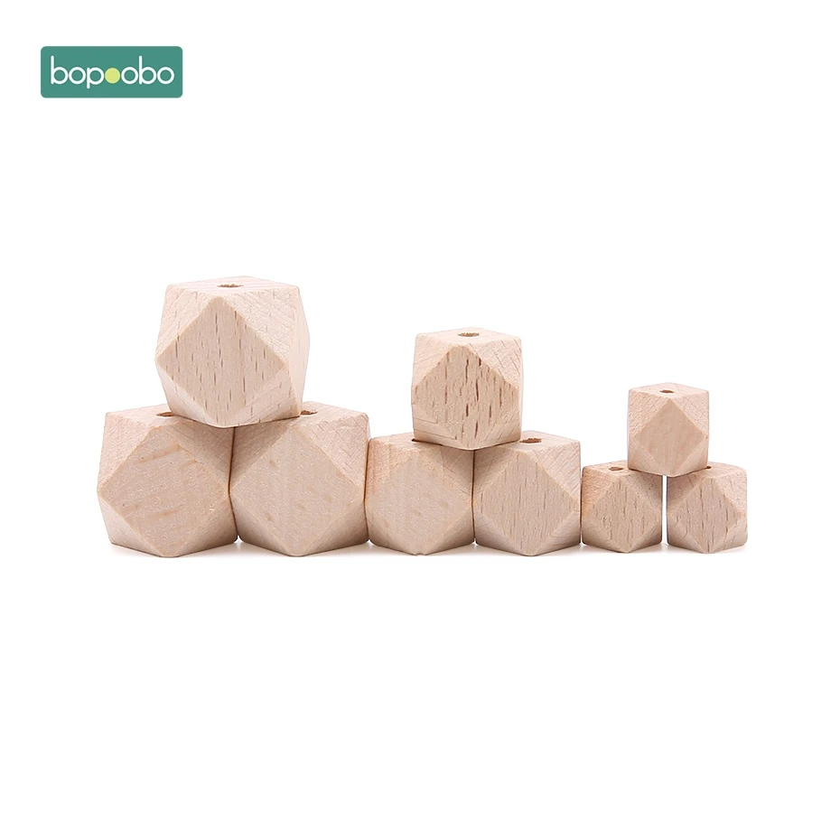 Bopoobo 100 ПК 8-25 мм буковая древесина Прорезыватель с деревянным жевательные бусины