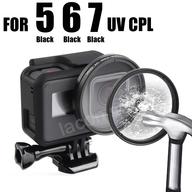 

52mm CPL Polarizing Polarizer UV Filters Action Camera Lens Filter Set for GoPro Hero 5 Hero 6 Hero 7 ( Black)