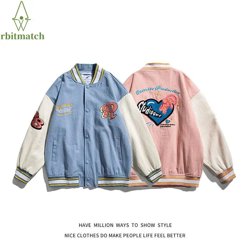 

Осенняя бейсбольная куртка с вышивкой и надписью, Женское пальто большого размера, мужская куртка-бомбер унисекс, Повседневная шикарная ку...