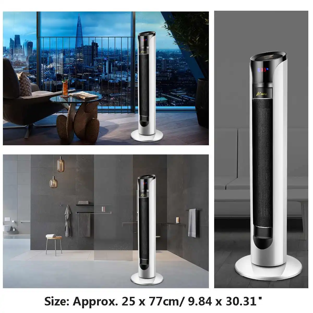 

Electric Fan Desktop Blower LCD Vertical Heater Adjustable Ceramic Heater Low-Noise 120Wide Shake 10Hour Timing With Controller