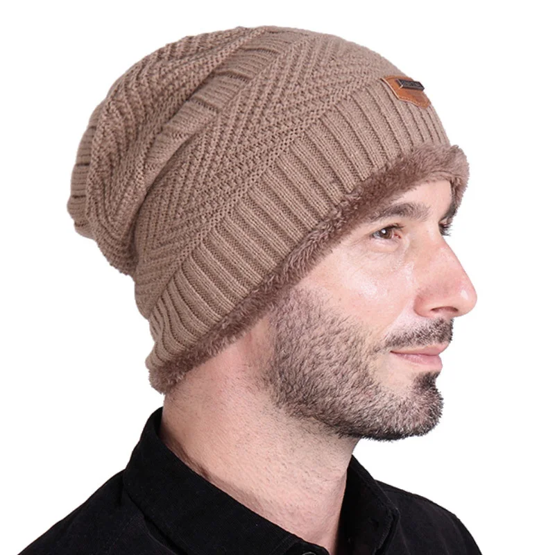Вязаная мужская зимняя шапка шапочки облегающие шапки женская вязаная зимние