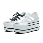 FujinЖенская обувь на рифленой подошве; Сезон весна-лето 2020 года; Модная дышащая Белая обувь с низким вырезом; Женская дышащая обувь с закрытым носком