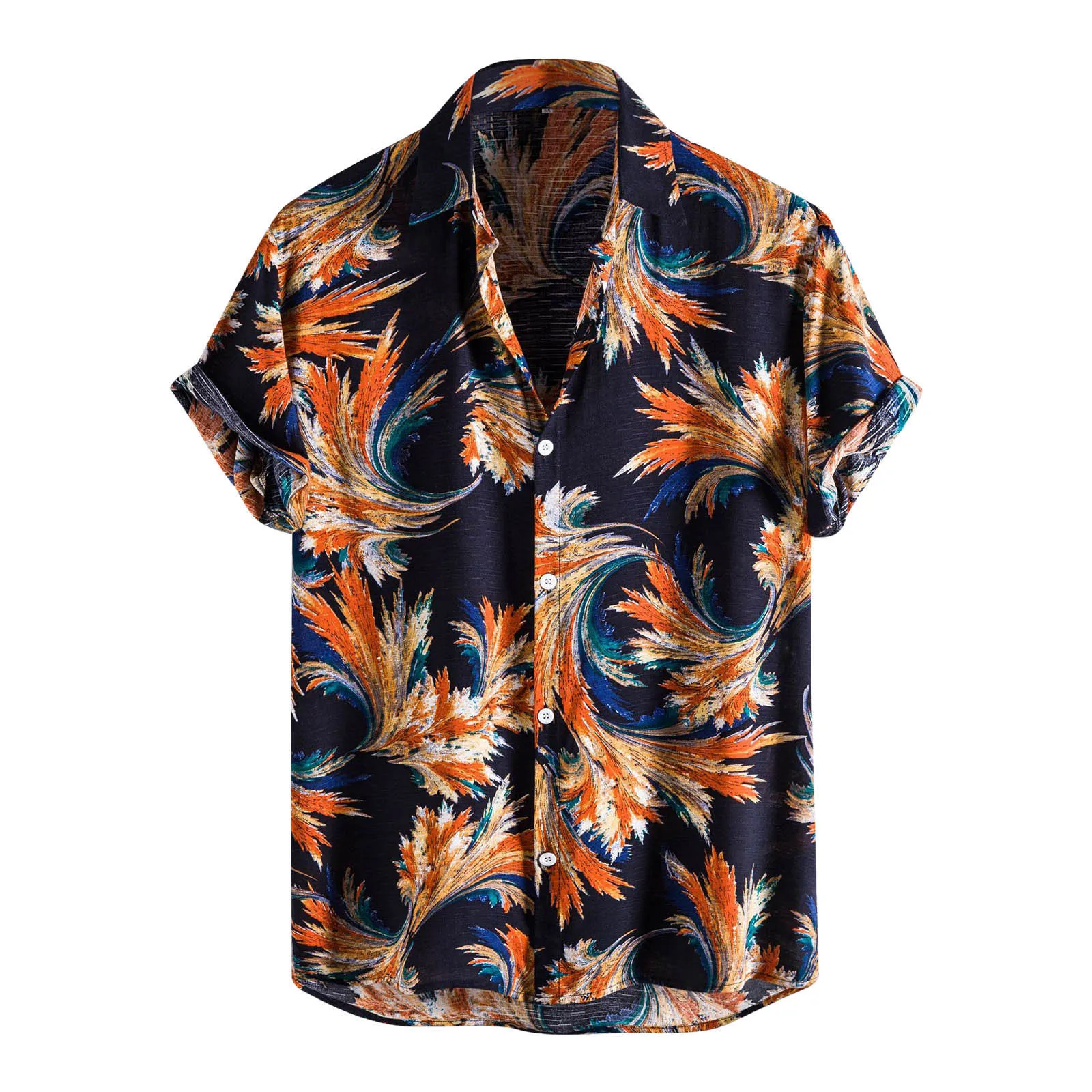 

Рубашка Мужская с принтом, модная Повседневная Блузка с коротким рукавом, топ, Одежда на лето